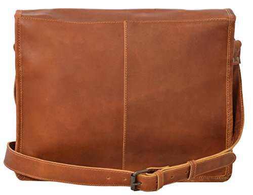 Ledertasche Gusti Leder „Mitch“ Laptop-Tasche Damen Herren Wasserfestes Innenfutter Unitasche Notebook Aktentasche Businesstasche Schultertasche Umhängetasche Groß 15 Zoll 2U4-26-5 - 7