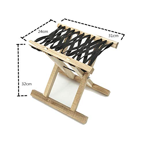 Garden Ting Cambie los Zapatos Taburete Silla de Pesca Plegable Mesa de Barbacoa portátil de Madera Taburete de Dibujo portátil for Acampar al Aire Libre (Color : Black -b)