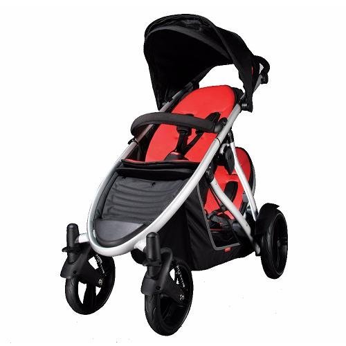 Phil & Teds Verve Baby Buggy & Double Kit - Red/Black
