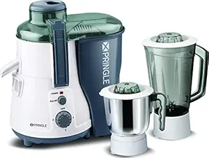 Pringle Supermatic Plus Juicer Mixer Grinder 950 Watt With 2 Unbreakable Jars | JMG With 2 year Warranty On Motor | White