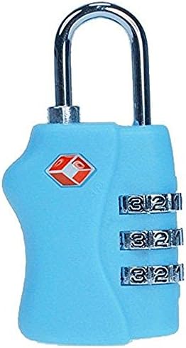 Leaper TSA Approved 3 Dial Digits Metal Combination Luggage Lock Coded Padlock (Blue)