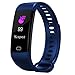 Produktbild TYWZF Fitness-Tracker Pulsmesser Blutsauerstoff Blutdruck Schrittzähler Bluetooth IP67 Wasserdichte Gesunde Schlafüberwachung Für Ios Android Phone,Navyblue