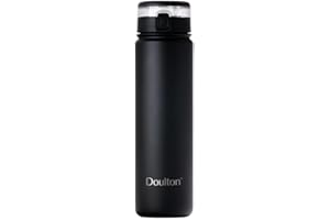 Doulton Bouteille D'eau Taste 2 Avec Cartouche Filtrante | Noir | Acier inoxydable isolé | Capacité de 500 ml | Réduit les contaminants | Améliore le goût et l'odeur | Bouteille d'eau filtrée