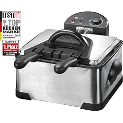 Clatronic FR 3195 Friteuse Acier Inox 2 Boites Amovible 4 L 2000 W