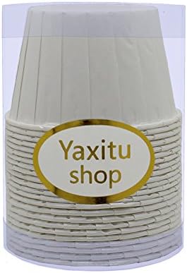 Yaxitu 24Pcs Paper Cake Cup Cupcake Cases Liners Muffin Kitchen Baking Wedding Party Cake Baking Cup (White)