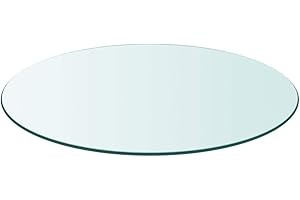 Annlera Tischplatte aus Gehärtetem Glas Runder Desktop Glasplatte Schutzplatte Ersatztischplatte für Esstische Couchtische oder Gartentische Leicht zu Reinigen Transparent 80x1 cm
