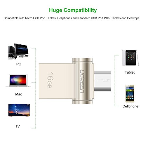 USB Sticks UGREEN 2 in 1 OTG Flash Laufwerk On The Go und USB 2.0 Speicherstick 16GB USB Memory Stick für Smartphone, Tablet, PC und mehr - 2