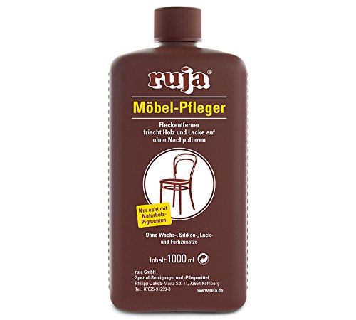 ruja Möbel-Pfleger 1 Liter | Holzpflegeöl und Fleckentferner | für Möbel, Tische, Stühle, Türen Parkett | Ohne Wachs-, Silikon-, Lack- und Farbzusätze ruja Möbel-Pfleger 1 Liter | Holzpflegeöl und Fleckentferner | für Möbel, Tische, Stühle, Türen Parkett | Ohne Wachs-, Silikon-, Lack- und Farbzusätze