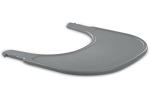 hauck Vassoio Seggiolone Pappa Alpha Click Tray - Tavolino Bambini in Materiale Riciclato Cert. GRS, Facile da Fissare per Seggiolone Legno Alpha+ o Beta+ - Grigio