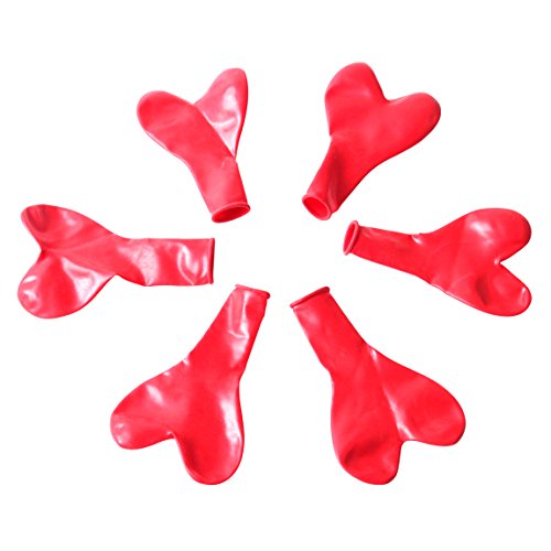 25 Rote Herzballons Luftballons | Herzförmige Ballons für Party Dekoration Hochzeit Heiratsantrag Jahrestag Geburtstag Deko Geschenk - 2