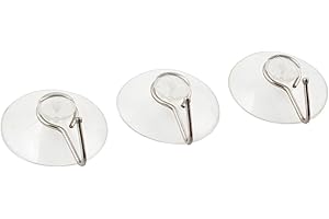 Metaltex Store 3 Crochets Ventouse transp. 5cm Crochet métal