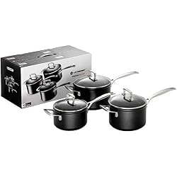 Le Creuset Set de 3 casseroles avec couvercles en aluminium forgé