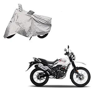Caro Manic Durable Silver Dust Proof Water Resistant Bike Body Cover Double Mirror Pocket Bike Body Cover Compatible with XPulse 200.