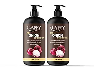 LAFFY Onion Conditioner With Red Onion Seed Oil Extract, Black Seed Oil & Pro-Vitamin B5 - No Parabens, Mineral Oil, Silicones | 300ml Pack | Pack Of 2