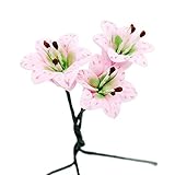 Odoria 1/12 Miniatur 3 Stck Lilien Blume Rosa und Feengarten Deko Puppenhaus Zubehr Fr Fee Garten - 