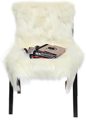 Sheepskin Wool Rug by DAYU WORLD Handmade Premium Imitation Shag Rug Thick Soft Fluffy Ivory White/Grey 2x3 ft/ 2.5x4ft Shaggy Area Rugs