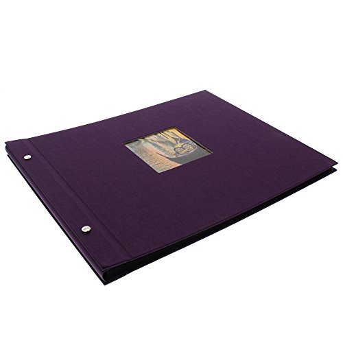 Goldbuch Schraubalbum, Bella Vista Trend 2, 39 x 31 x 2,5 cm, 40 schwarze Seiten mit Pergamin, Leinen, Dunkel Aubergine, 28718
