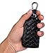 Woven Style Premium Leather Car Keychain Key Holder Bag Black Zipper Case Remote Wallet Bag RS.1541.00