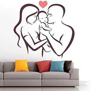StickMe Mother and Baby Love - Parents Love On Child - Birth - Children - Creative - Colorful - Wall Sticker -SM258 (Multi Colour, Vinyl - 80cm X 80 cm )