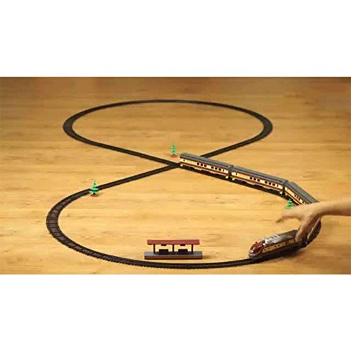 Kit de dÃ©marrage chemin de fer Ã©lectrique avec effets son et lumiÃ¨re, locomotive avec wagon, long chemin de fer et de nombreux accessoires, kit complet