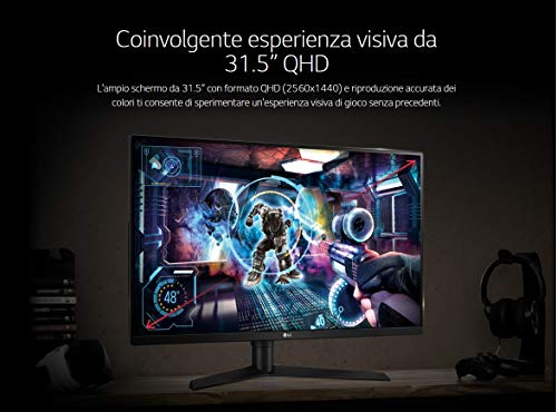 LG 32GK850G-B - Monitor Gaming DE 31 5   VA  QHD  2560 x 1440 Pixels  5 ms  Brillo 350  Compatible con NVIDIA G-Sync  Sphere Lighting   Negro y Rojo