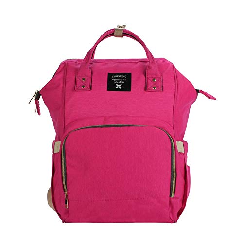 Glenmore's Page Mochila Carro Bebe Pañales Bolso Maternal Mochilas para Mama Impermeable Grande Mochilas Viaje (Rosa roja)