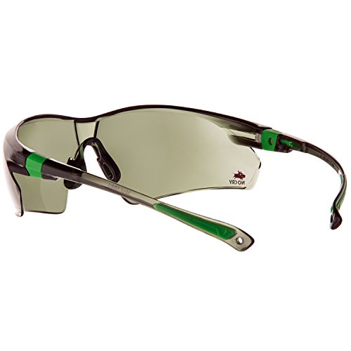 nocry Sicherheit Sonnenbrille mit Grün Getönt kratzfest Wrap-around-Objektive und rutschhemmende Griff, UV 400 Schutz. Verstellbar, Schwarz & Grün Rahmen - 8