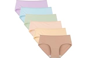 INNERSY Culotte Femme Coton Doux Slip Taille Basse sous-vêtement Élastique Basique Lot de 6