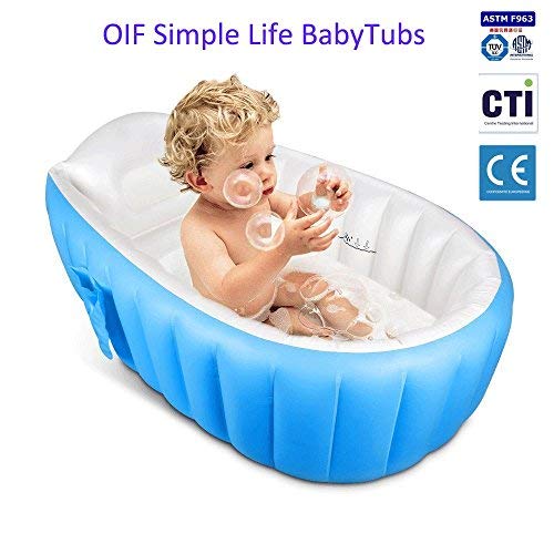 Bañera hinchable para bebé, OIF, portátil, para niños, bebés, grueso, suave, cojín de aire para piscina, asiento central