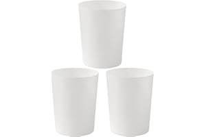 Cetomo Lot de 3 corbeilles de 7,2 l - Pour salle de bain, cuisine, bureau à domicile, dortoir - Blanc