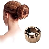 HARMON Damen Haarband Friseur Band Fashion Haarstyling Tool Donut Hair Bun Maker Hellbraun