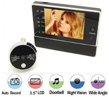 MobileFDL® 3.5 inch LCD Monitor Digital Peephole Door Viewer Camera With Doorbell Function For Home Security , 120 Degree Wide Angle