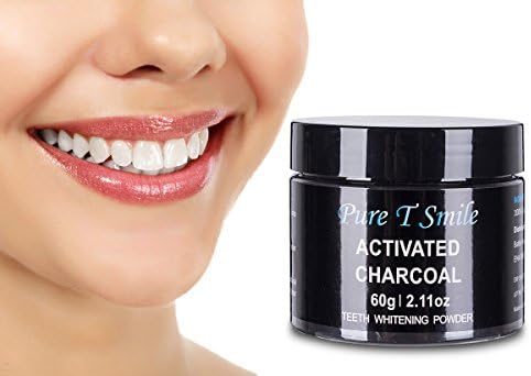 Pure T Smile 100% Natural Activated Charcoal Powder Teeth Whitener Toothpaste Powder