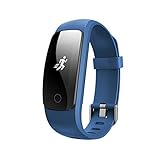 XiYunHan Pulsera intelligentes Sano Seguimiento Frecuencia Cardícaa Ejercicio Puderpuls Pulsera Deportiva Id107plus (Negro, Rojo, Verde, Violeta, Azul) (Color : Blue)