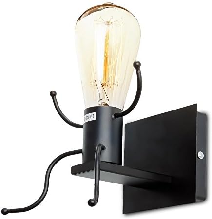 E26 Retro Creative Edison Bulb wall lamp Holder, Creative Indoor LED Iron spotlight Lamp night light classic UL list for Living room Hotel Restaurant (Robotic Lamp Holder Socket, Bulb NOT Included)