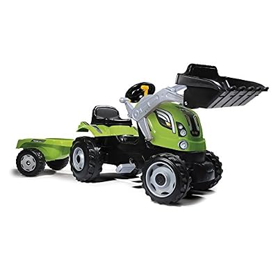 smoby tracteur farmer xl loader, pelle, vert