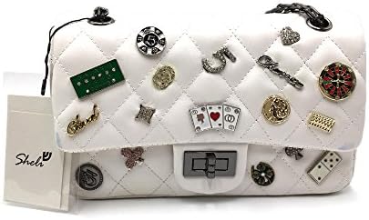 Sheval Womens Monogram White Handbags Shoulder Crossbody Bag Clearance