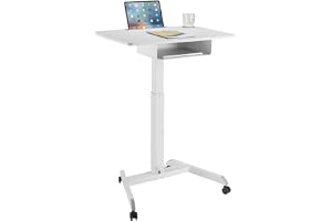 Maclean MC-903 Höjdjusterbart laptopbord med hjul och med en låda sittställ skrivbord justerbar upp till max. 113 cm max. 8 kg