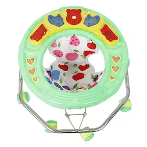 GENERIC Musical Baby Activity Walker for Kids with Music, Light and Adjustable Height - for Boys and Girls - Suitable Age 6 to 12 Months + (Green, 6-12 Months)