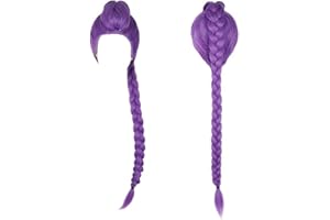 Lonnalee Demone Hunters Cosplay parrucca per bambini, parrucca R-umi K Pop Demons Hunters, accessorio per costume con corda intrecciata, ideale per feste a tema, carnevale e cosplay