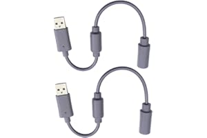 Tomedeks 2 Pièce Câble USB pour Manette de Jeu Microsoft Xbox 360,Adaptateur Manette Filaire Xbox 360 Pc et Xbox360 (Gris)