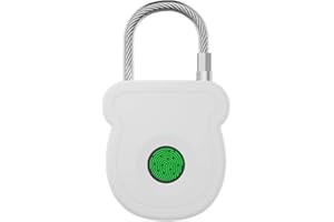 ARMYJY Smart Fingerprint Padlock, Biometric Smart Lock With 20 User Capacity Security For Gym Locker Backpack Suitcase Cabinet Door Storage(White)