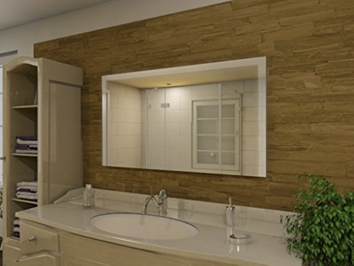 Badspiegel mit Beleuchtung Seattle M91L3: Design Spiegel für Badezimmer, beleuchtet mit LED-Licht, modern – Kosmetik-Spiegel Toiletten-Spiegel Bad Spiegel Wand-Spiegel - 5