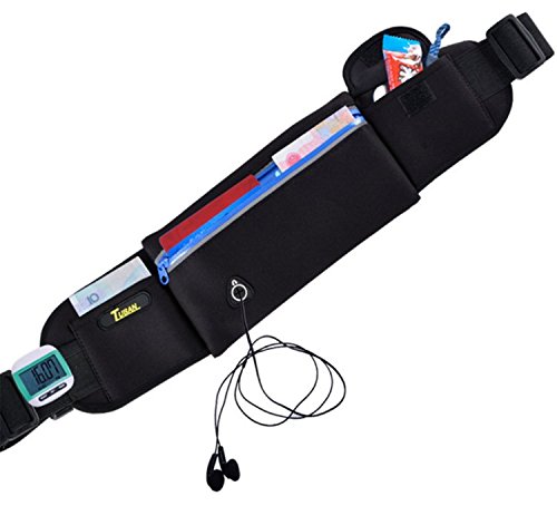 TeyxoCo Fitness Weather Resistant Fanny Pack Waist Belt Pouch Black