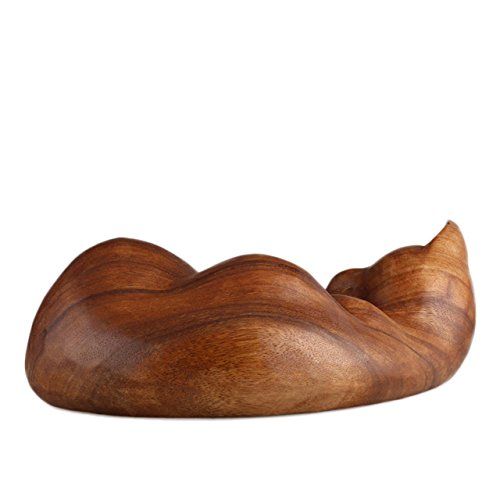 Holz-Katze Schnitzerei aus sehr schönem Suar Holz HTKA050 - 3