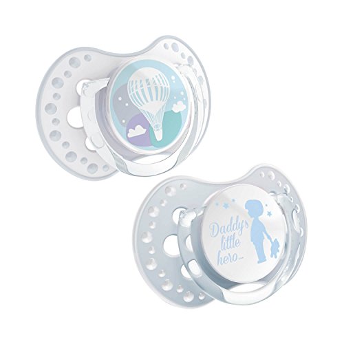 LOVI Pride&Joy - Pack de 2 chupetes dinámicos silicona, talla 6-18 meses, color azul
