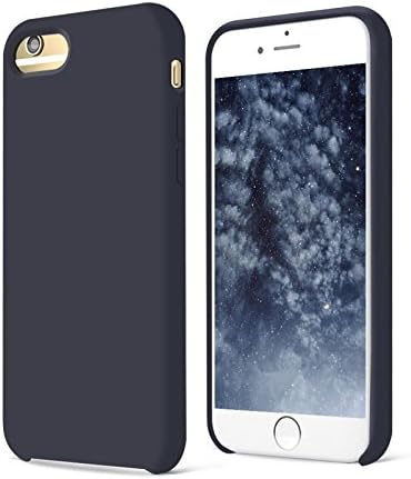 iPhone 7 Case,MYTOP Liquid Silicone Gel Rubber Shockproof Protection Series Case with Soft Microfiber Cloth Lining Cushion for Apple iPhone 7(4.7inch) - Navy Blue