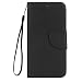 Produktbild Huawei P10 Plus Hülle, Chreey [Einfach Elegant] PU Lederhülle Magnetische Flip Case Brieftasche Handytasche Matt Schutzhülle mit Standfunktion Kartenfächer [Schwarz]