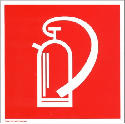 Feuerlöscher Symbolschild Brandschutzzeichen DIN, BGV A8 Kunststoffplatte 150x150mm