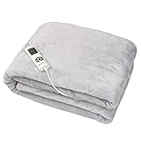 Heizdecke Waschbar Yatek mit Super komfortabel und grau, 180 x 130 cms und 160 W Leistung, weich und seidig